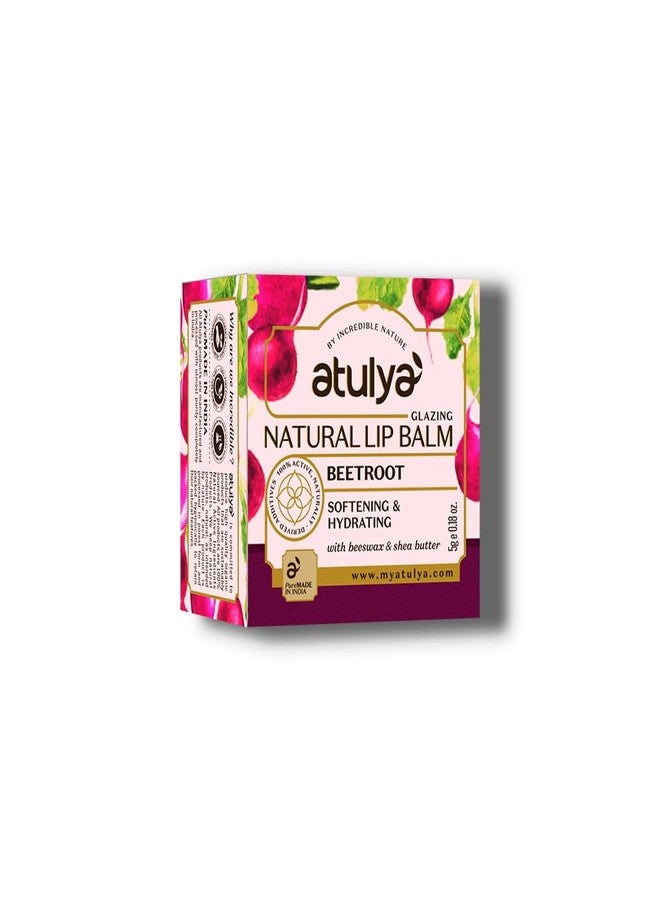 Atulya Natural Beetroot Lip Balm for Dry & Chapped Lips | Hydrating for Soft Lips | All Skin Types | 5g - Image 1